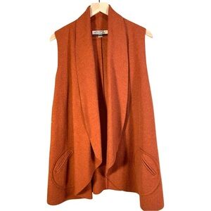 Beyond Threads Odessa Felted Alpaca Vest Merino Wool Lagenlook Boho Rust Size M